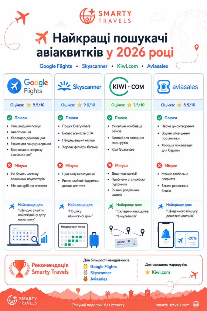 Найкращі пошукачі авіаквитків